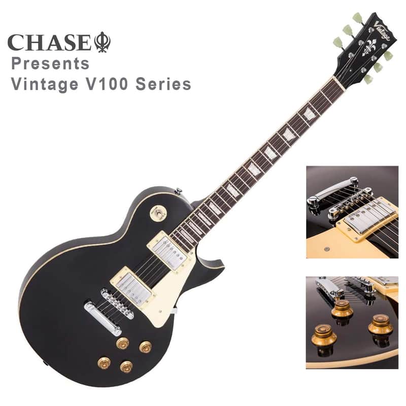 Vintage V100 Premium Electric Guitar | Gloss Black | V100BLK Limited Edition image 1