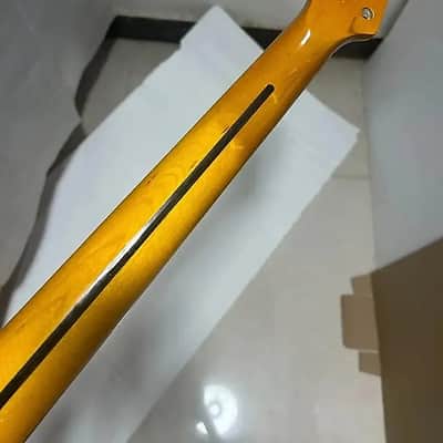 Yellow Strat Style Guitar Maple Neck, 22 Frets Fingerboard, Stars Inlay Markers image 3