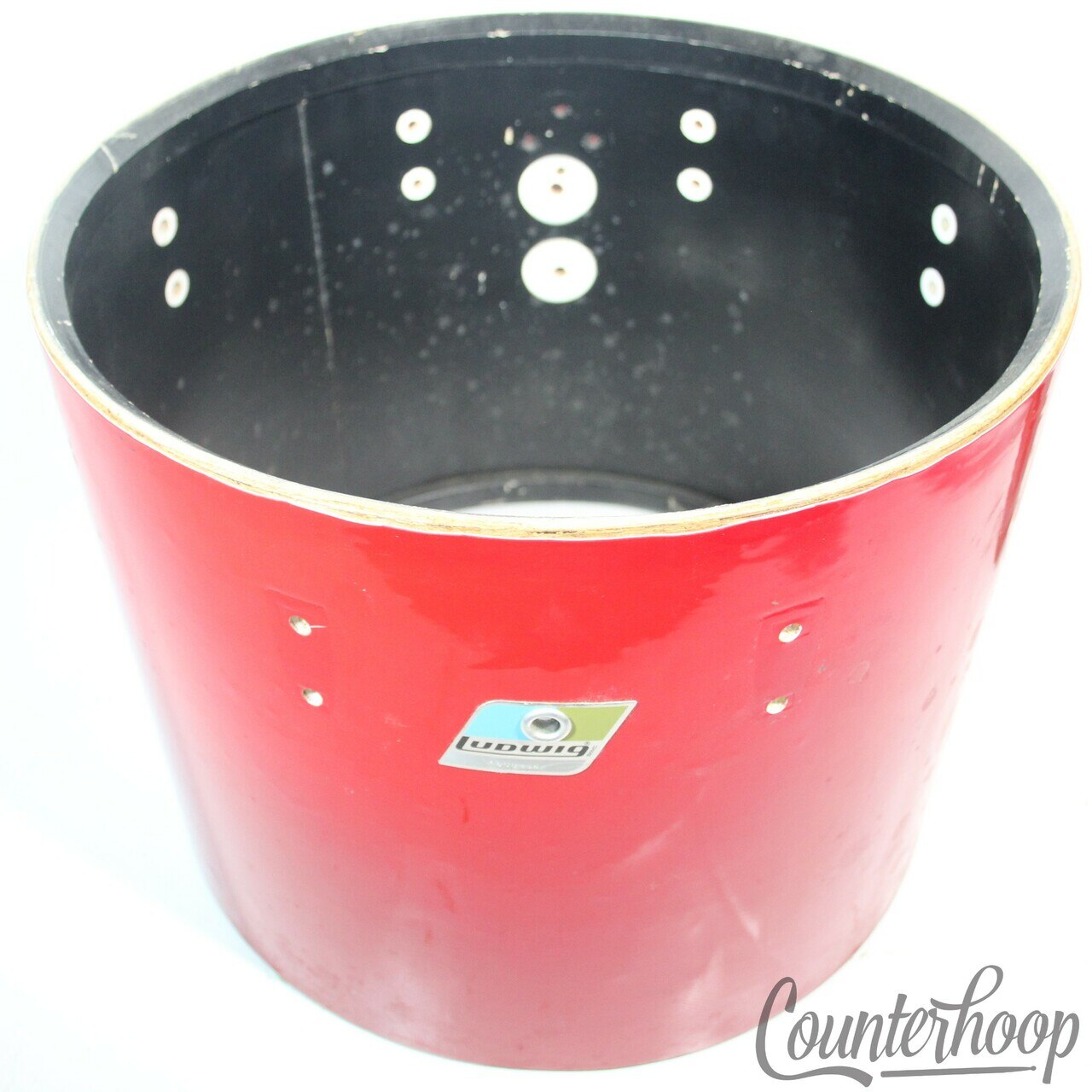 Ludwig 12x15" Concert Tom 3Ply Drum Shell Red Cortex Wrap Vintage 70s Blue/Olive — main photograph