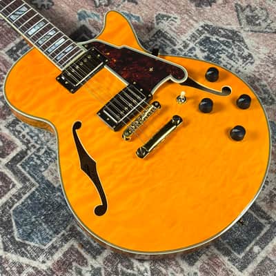 2022 D’Angelico Excel SS XT Vintage Natural Quilt Semi-Hollowbody Electric Guitar W/ Original Hardshell Case! image 10