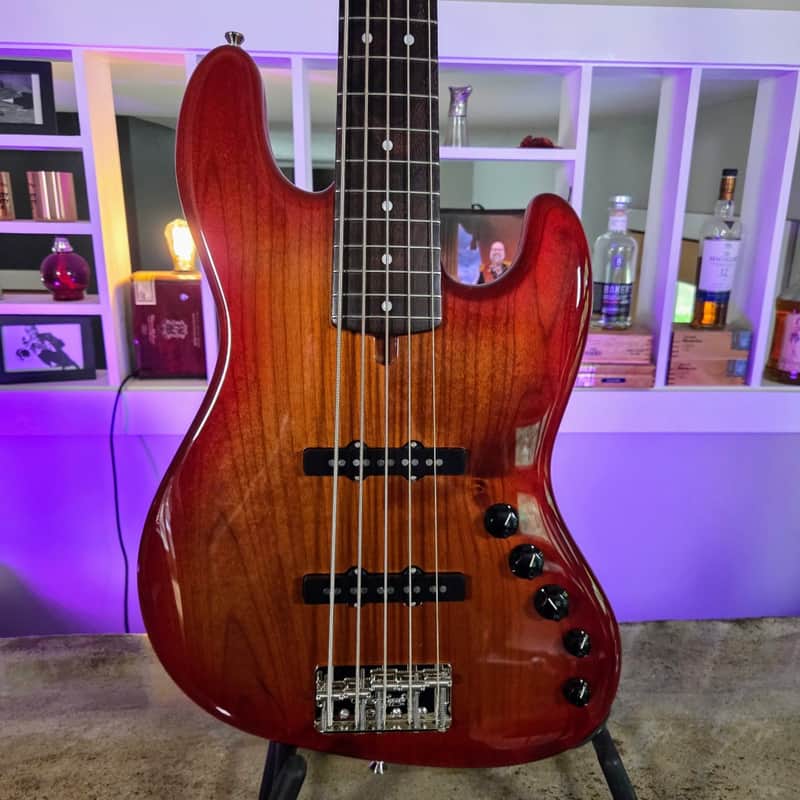 Alleva Coppolo LG5 Standard in Cherry Burst Stain: Flame Maple Neck, Black Headstock & AC In-House 60s Pickups
