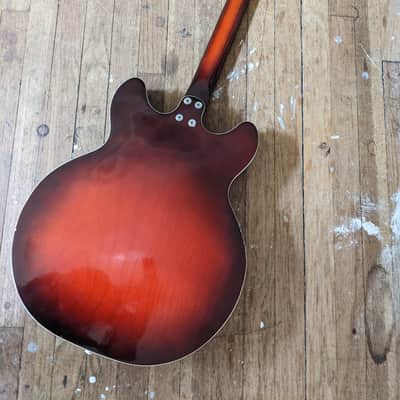 Harmony Rocket Vintage 1969 Red 335 Style Double Cutaway image 9
