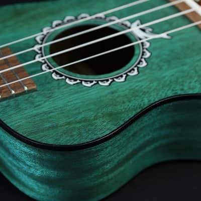 Puka Model PK-DPC Dolphin Rosette Deep Blue Satin Finish Concert Size Ukulele image 4