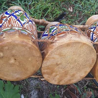RARE Vintage One of a Kind African terracotta Tam-Tam drum made in Moroccan image 3