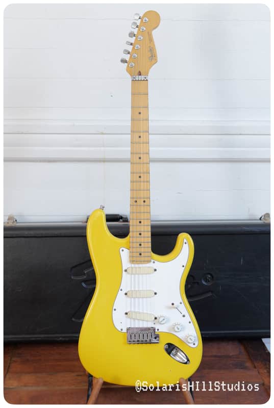 Graffiti Yellow Fender Strat Plus with Maple Fretboard 1987 - 1988 image 1