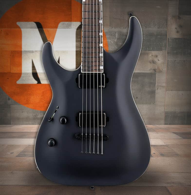 ESP LTD MH-1000 Baritone - Black Satin LH (LMH1000BBLKSLH) image 1
