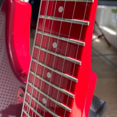 Japan made rare Fernandes LA-115KK  L'Arc-en-Ciel Ken Guitar Super Strat HSS 1995 all Red image 8