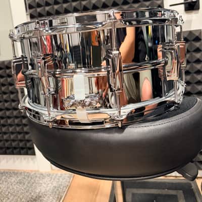 Ludwig **A STOCK!** LM402 Supraphonic 6.5x14" 10-Lug Aluminum Snare Drum 1985 - Present - Chrome-Plated image 5