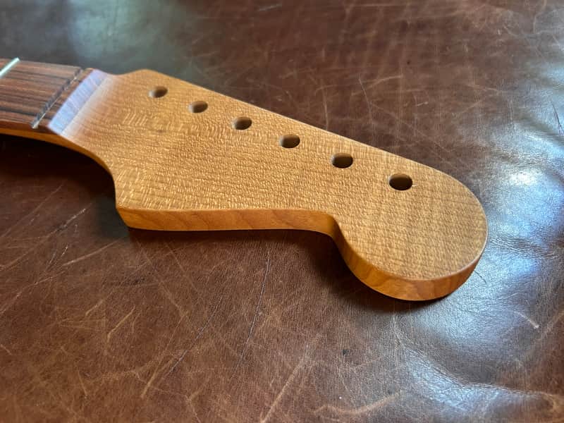 Musikraft Strat Neck 60s Oval C, Roasted Maple with Pao Farro, Aged Oil Finish NEW image 1