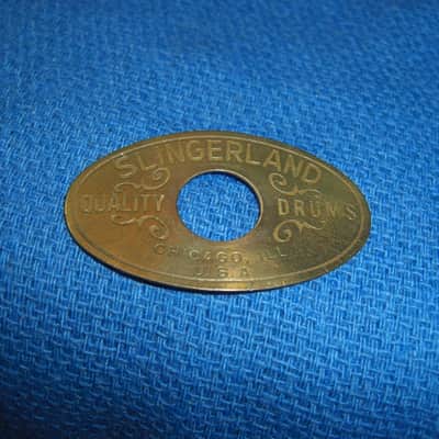 Slingerland chicago 1940s Brass drum badge in great condition! image 4