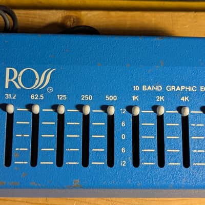 Vintage Ross 10 Band Graphic Equalizer 1980s - Blue image 1