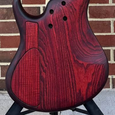 MTD 535-24, 2026 Model, Dark Cherry Sunburst, Maple Burl Top, Northern Ash Body, Ash Neck, Roasted Birdseye Maple Fretboard, Matching Knobs, Matching Backplates, MTD World Logo, Custom Bartolini Pickups & Preamp, TKL Deluxe Gig Bag image 8
