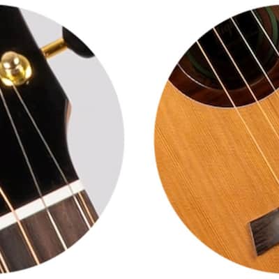 Flight Lily EQ-A Princess Series Solid Cedar Top Mahogany Neck Steel 4-String Acoustic Baritone Ukulele w/Padded Gig Bag & Pickup image 10