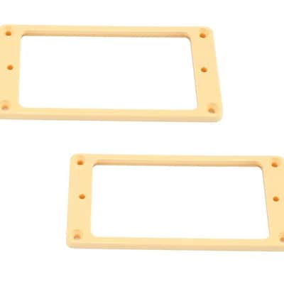 Allparts PC-0733-028 Curved Neck and Bridge Humbucking Pickup Ring Set Cream (set of 2) image 1