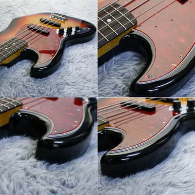 Left Handed Fender Japan '62 reissue JAZZ BASS JB62-LH ALDER body 3Tone Sunburst image 14