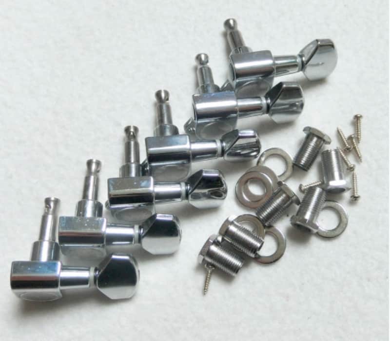 Tuning Keys set of 6 Chrome by Budreau Guitars image 1