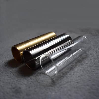 Guitar Slide, Set of 1 Glass Slide, 1 Steel Slide and 1 Brass Guitar Slide, Bonus 6 Pcs Guitar Picks, and 4 Finger Picks image 2