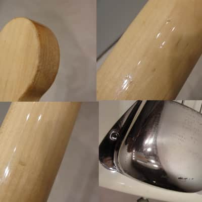 Vintage 1980's Bradley P bass 4 string Electric Bass Guitar made in Japan  Gloss White image 11
