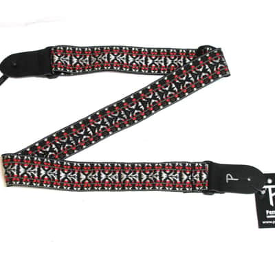 PERRI's Hootenanny Red and Silver Nylon Guitar STRAP - new - 2" wide image 1