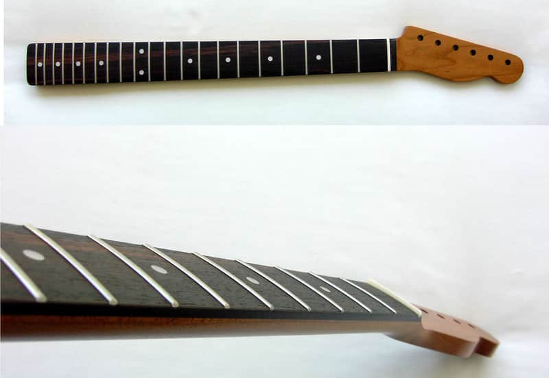 STAINLESS STEEL FRETS / Maple Rosewood Roasted / TELECASTER Neck w/Warmoth Nut TELE (fits Fender image 1