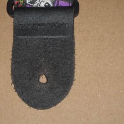 lightly used Perri's 2" Floral Skulls Jacquard Guitar Strap, TWS-7274, Floral Skulls High Quality Jacquard Ribbon Sewn on Tubular Webbing with Leather Ends, Adjustable length 39" to 58" (from early 2020s) image 12