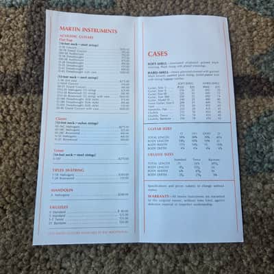 Vintage 1971 Martin Guitar Price List! Rare, Original Case Candy! image 2