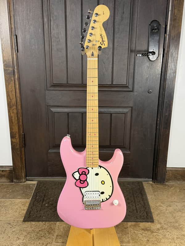 2009 Squier Hello Kitty Stratocaster Pink image 1