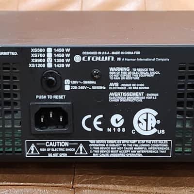 STUDIO SALE! Crown Xs 900 2 Channel Power Amp (Rack Mount) 2000s USA image 4