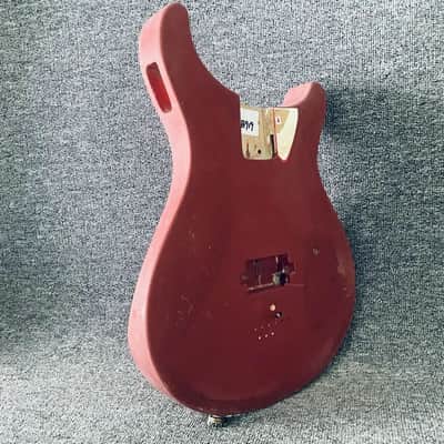 Red Basswood Double Cutaway Guitar Body, String Thru Bridge image 3