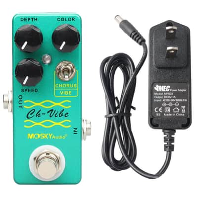 Mosky CH Vibe Chorus Vibe Vibrato Guitar FX Pedal Depth Color Speed Knob +Power Supply 1A 1000ma image 1