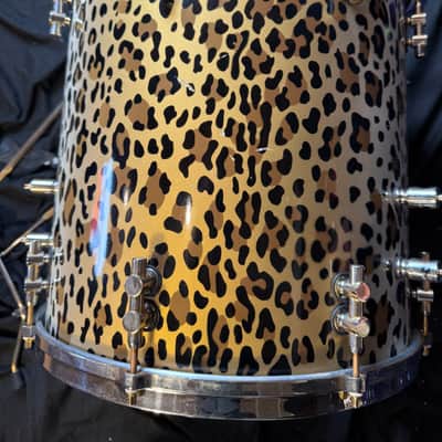 Rikkie Rockett's Poison, Innovation Drums 2000-2002 Tour Maple Kit, 7 Piece Set, Gladstone Style Snare Custom Cheetah Airbrush Finish. Signed! image 24