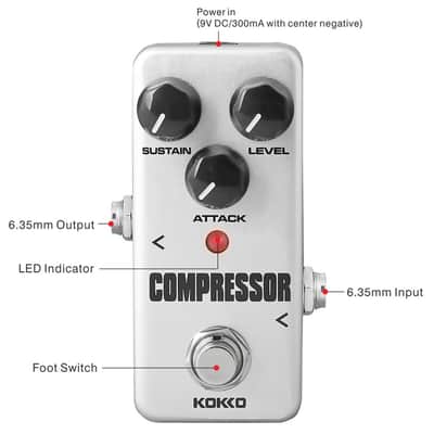 OKKO Compressor Guitar Pedal, Mini Effect Processor Fully Analog Circuit Universal for Guitar and Bass, Exclude Power Adapter - KOKKO (FCP2) image 2