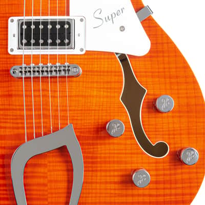 Hagstrom Super Viking Mandarin Flame - Semi Acoustic Guitar image 9