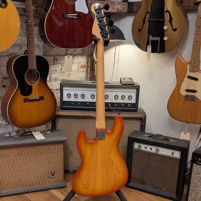 Warmoth Jazz Bass Fretless - Orange Burst w/ Flame Maple top image 10