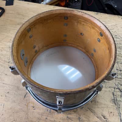 Vintage Ludwig 12"x8" Rack Tom Drum Keystone Badge 1968 Black Oyster Pearl image 11