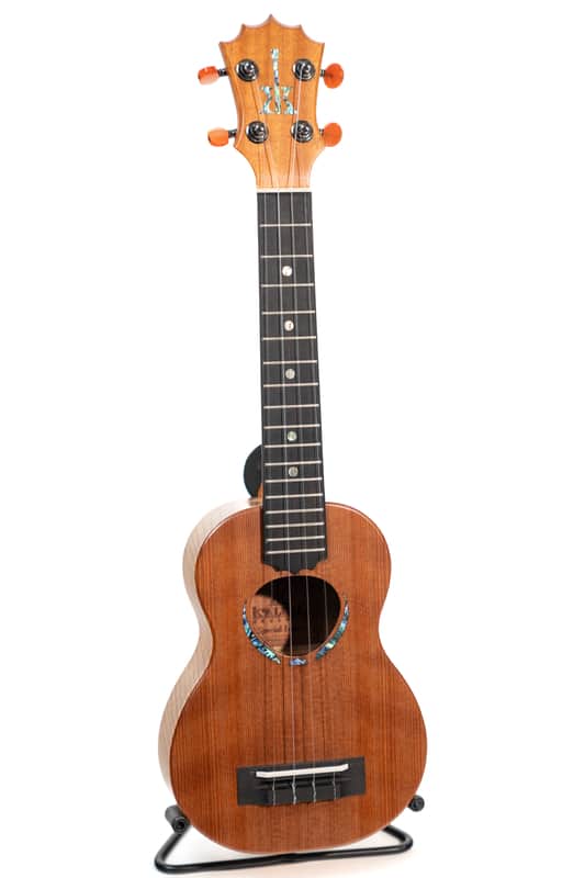 Special Issue KoAloha KSMR-12SI Cedar & Curly Mango Rosette Satin Soprano Longneck Ukulele image 1