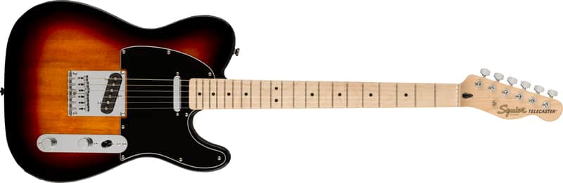 Squier Affinity Series Telecaster, Maple FB, Black Pickguard, 3-Color Sunburst image 1