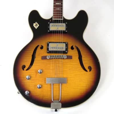 1968 Harmony Meteor H-60 Left Handed - Sunburst Finish - Super Flame! Lefty! image 1