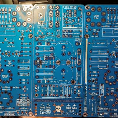 Tube Stereo Amplifier 2xEL34 PP / 35Wrms ReDesign PCB (Elektor) All In One PCB image 1