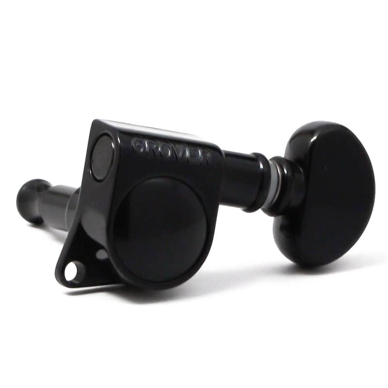 Grover Mid-Size Rotomatics Machineheads ~ 3+3 ~ Black Chrome image 1