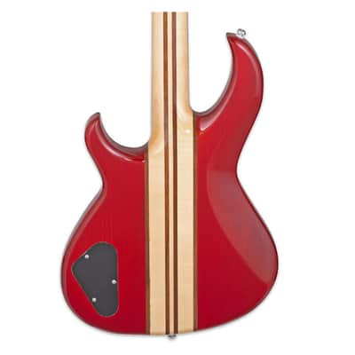 Aria Pro II SB-700 4-String Bass Guitar - Paduak Red image 7