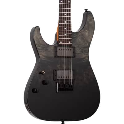 Schecter C-1 Standard Left Handed Electric Guitar - Black Fade Burst Burl image 1