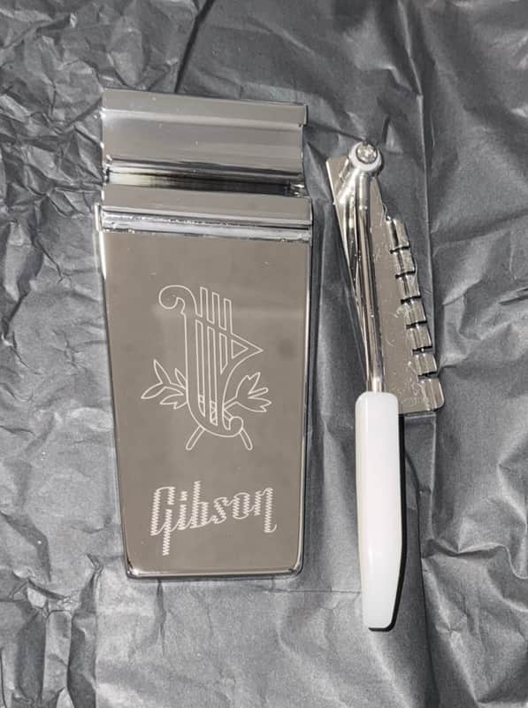 Engraved Maestro Vibrola Vibrato Lyre Chrome Tailpiece Tremolo fits Gibson SG, Firebird, ES Guitars image 1