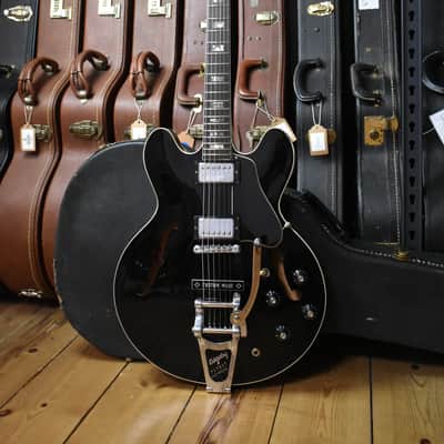 1973 Gibson ES-335 Custom Colour Factory Black w/Bigsby MOD – T-Tops & OHSC, RARE image 5