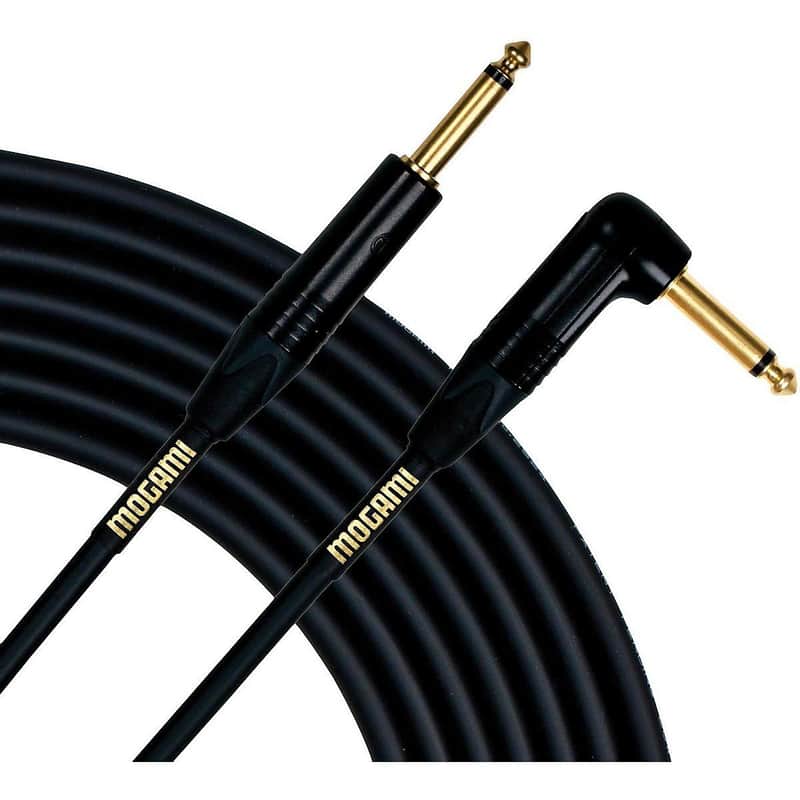Mogami Gold Instrument-18R 1/4" TS to Right Angle 1/4" TS - 18' image 1