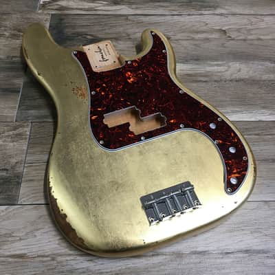 Made to Order - FRANCHIN Jupiter bass body Relic Aged METALLIC LEAF (Gold/Silver/Copper) Basswood Poplar Precision-Bass Style Made in Italy image 2