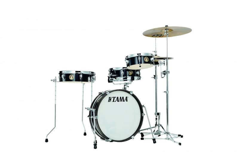 Tama LJK48P-HBK Club-Jam Pancake Shell Kit 4 pcs - Hairline Black/Chrome HW image 1