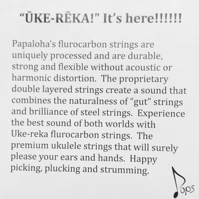 KoAloha/UkeSAHawaii Regular Tension-LOW "G" Ukulele String (Set) 2020 Fluoro Carbon image 3