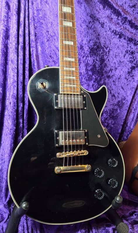 Epiphone Les Paul Custom Electric Guitar Ebony image 1