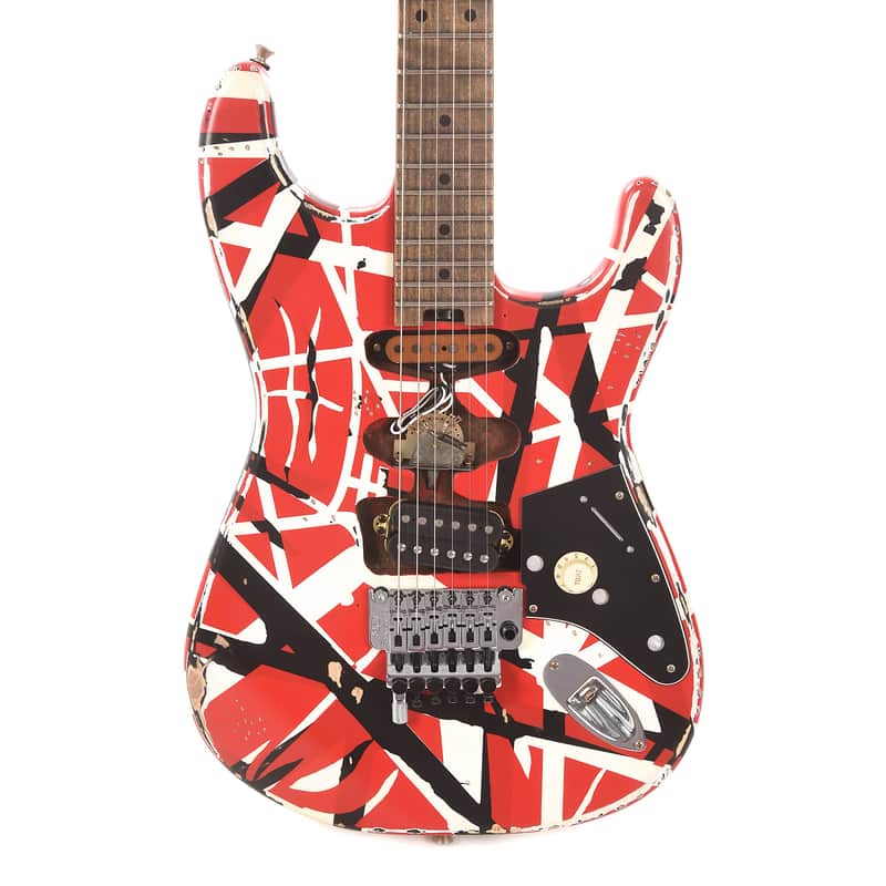 EVH Striped Series Frankie Red / White / Black Stripes Relic 2020 image 2